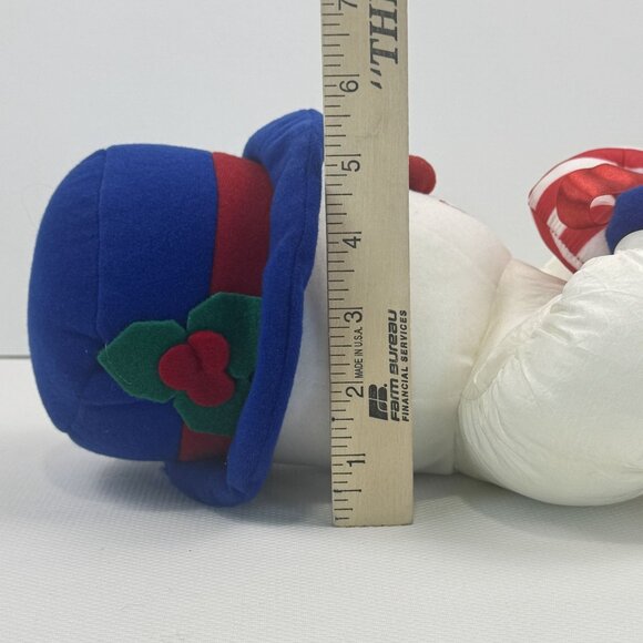 Vintage Snowman Christmas Stocking Parachute Fabric Sherpa Hat Candy Cane 24" - Picture 12 of 16